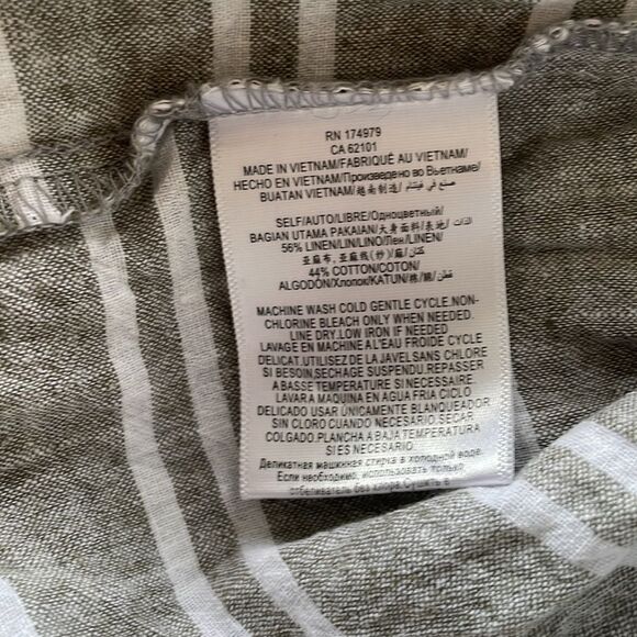 BCBGeneration grey white striped halter linen beach summer vacation dress - Picture 7 of 10